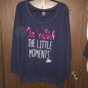 REBEL FOR TORRID NAVY SEQUIN SWEATSHIRT SIZE 3